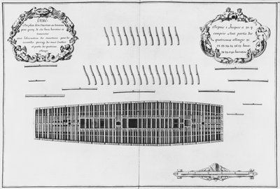 Piano del terzo ponte di una nave, illustrazione dall